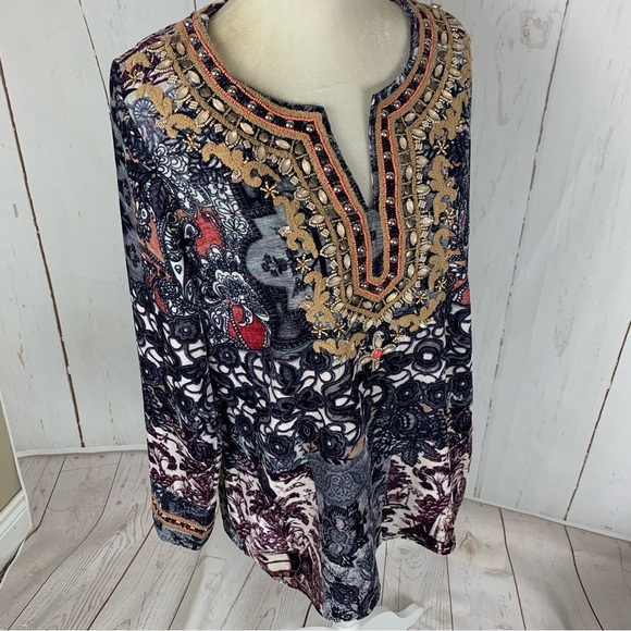 Soft Surroundings Venetian Velvet tunic Top - Picture 4 of 12